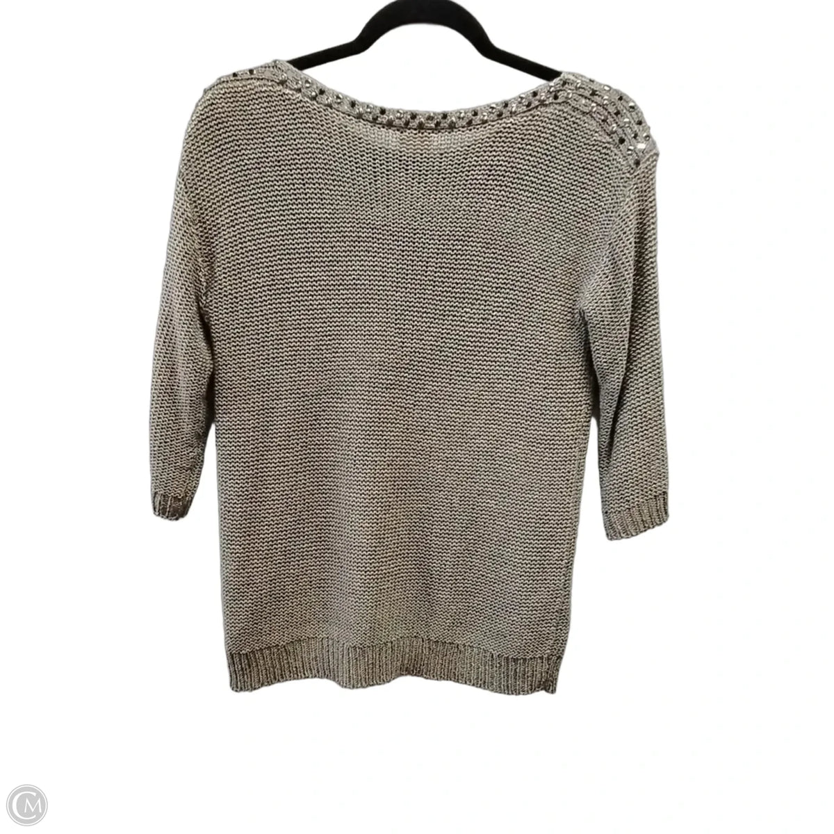 Sweater Short Sleeve By Chicos In Grey, Size: S