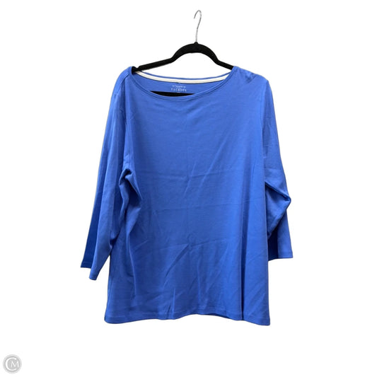 Top Long Sleeve Basic By Talbots In Purple, Size: 2x