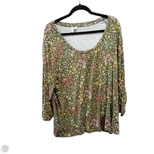 Top Long Sleeve By Cato In Floral Print, Size: 2x