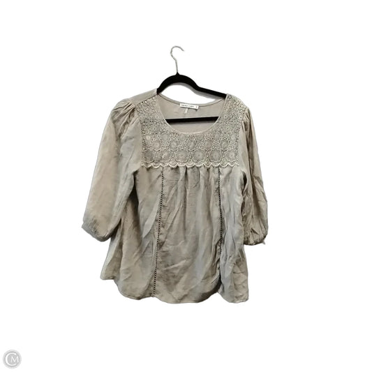 Blouse Long Sleeve By Figuero & Flower In Beige, Size: S