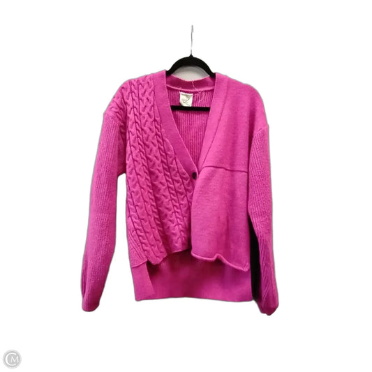 Sweater Cardigan By Artistic Works By Lu In Pink, Size: S