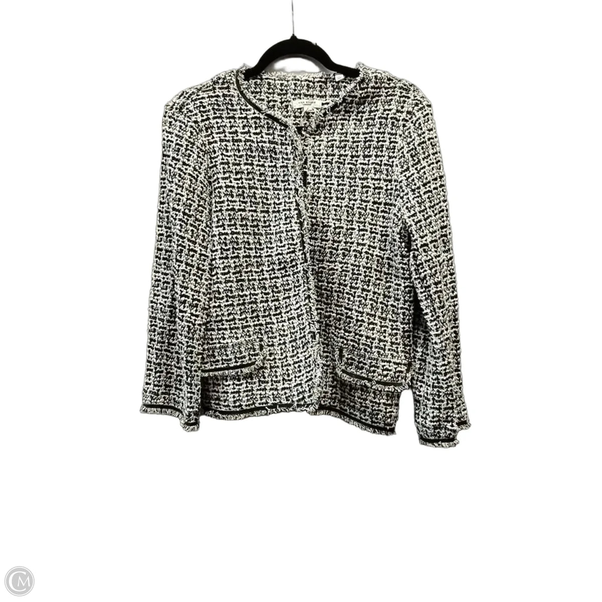 Sweater Cardigan By Max Studio In Black & White, Size: L