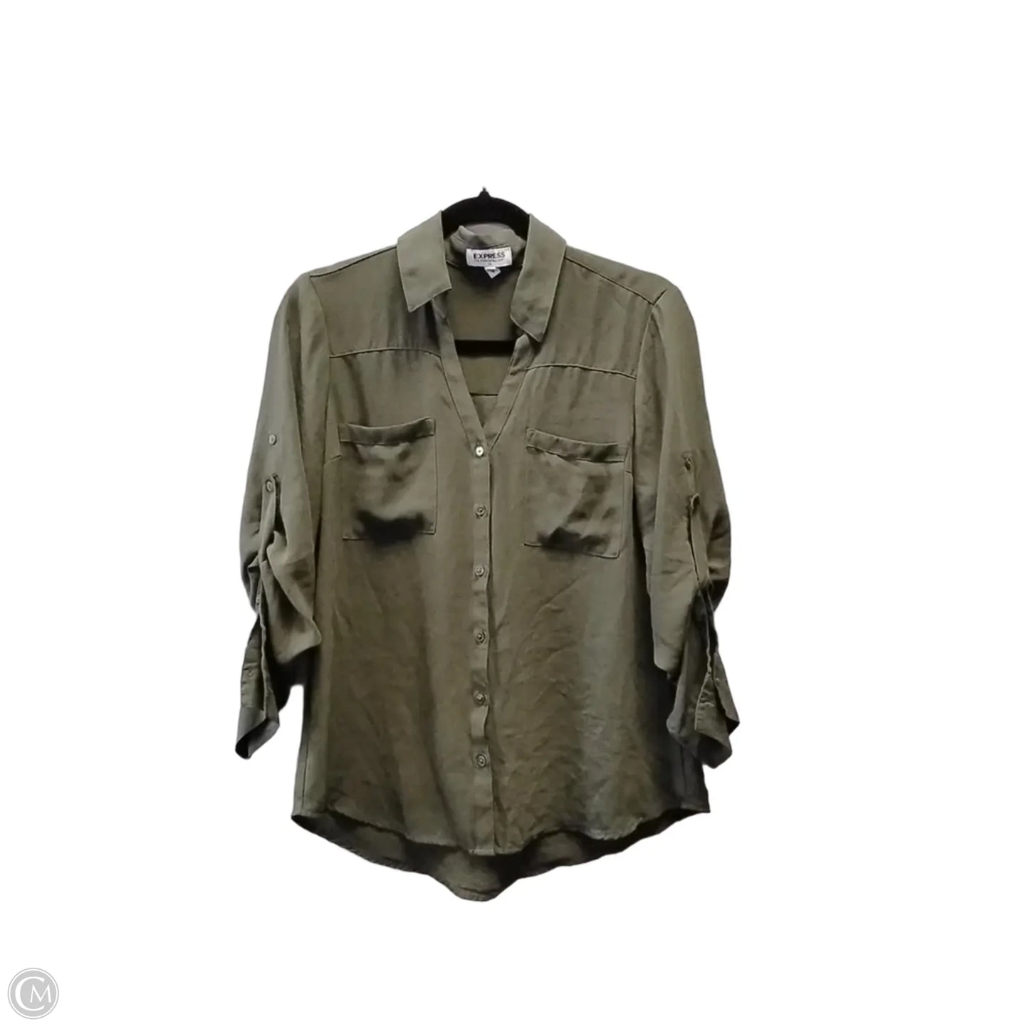 Blouse Long Sleeve By Express In Green, Size: M