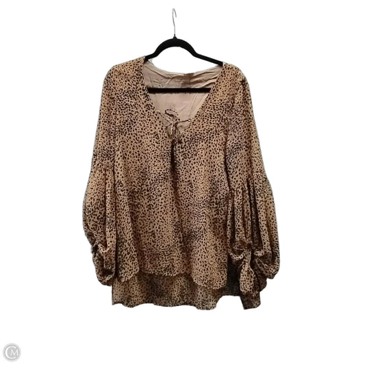 Top Long Sleeve By By Together In Animal Print, Size: L