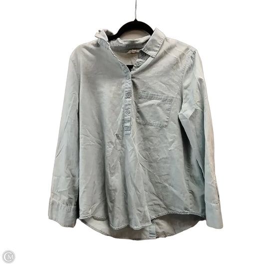 Top Long Sleeve By Jack In Blue Denim, Size: L