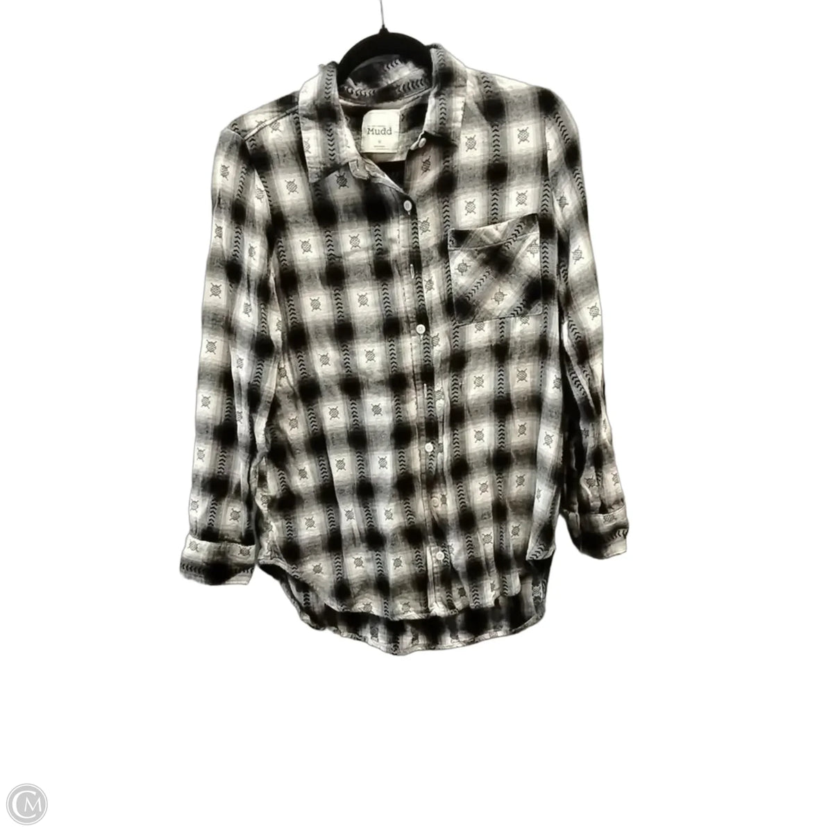 Top Long Sleeve By Mudd In Plaid Pattern, Size: M