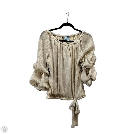 Top Long Sleeve By Cece In Gold, Size: S