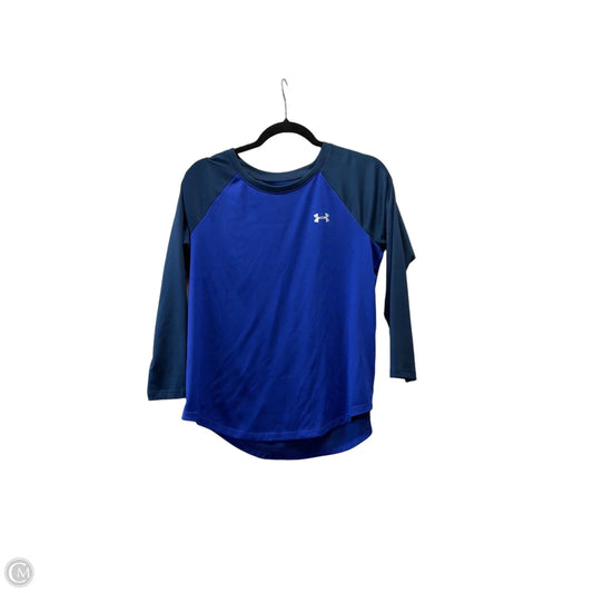 Athletic Top Long Sleeve Crewneck By Under Armour In Blue, Size: M