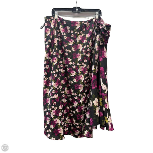 Skirt Midi By Calvin Klein In Floral Print, Size: 2x