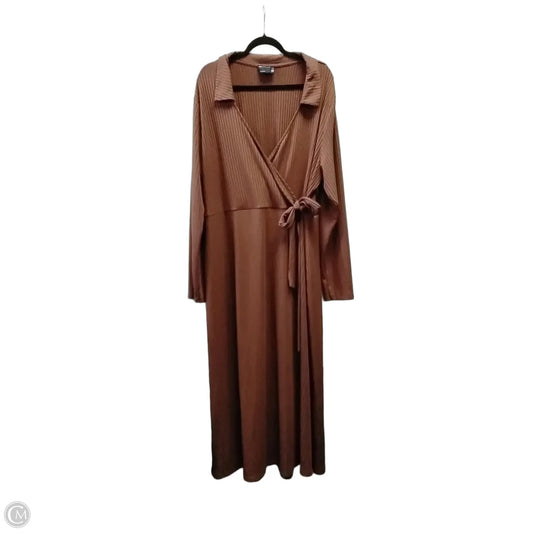 Dress Casual Maxi By Asos In Brown, Size: 3x
