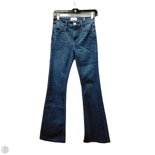 Jeans Flared By Frame In Blue Denim, Size: 2