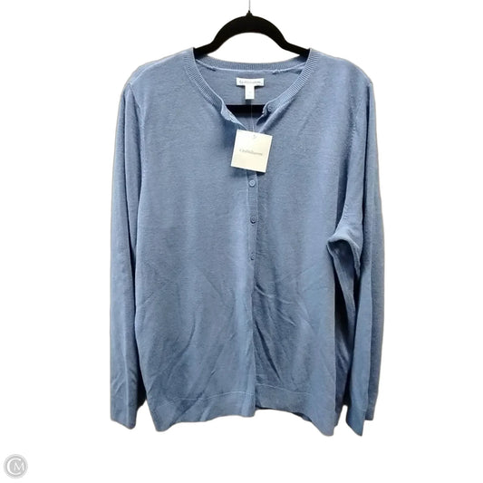 Sweater Cardigan By Croft And Barrow In Blue, Size: 1x