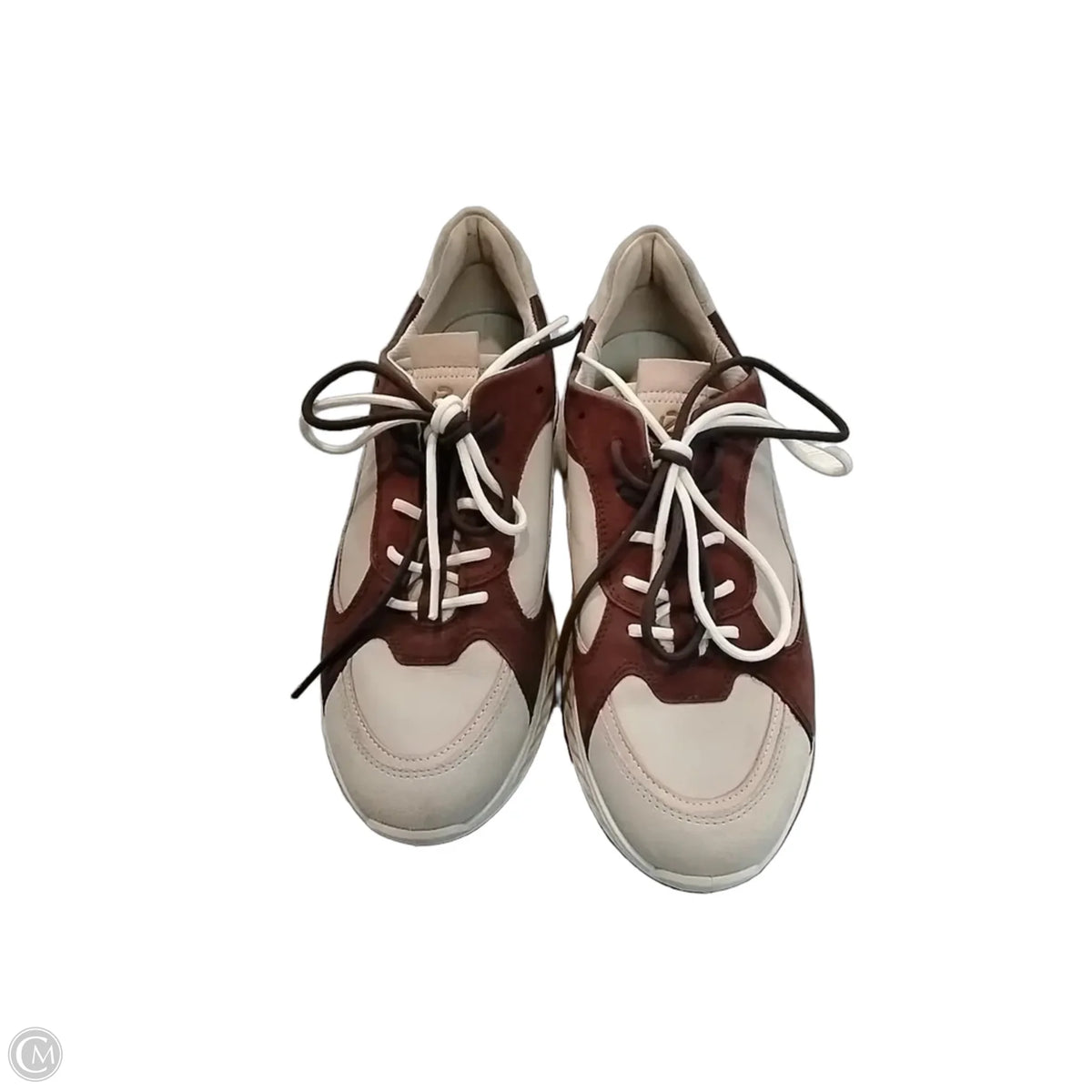 Shoes Sneakers By Ecco In Brown & White, Size: 10