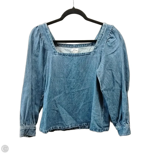 Top Long Sleeve By J. Crew In Blue Denim, Size: Xs