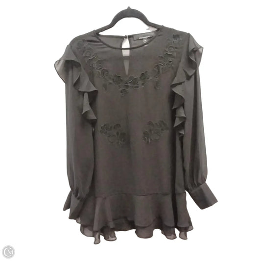 Blouse Long Sleeve By White House Black Market In Black, Size: S