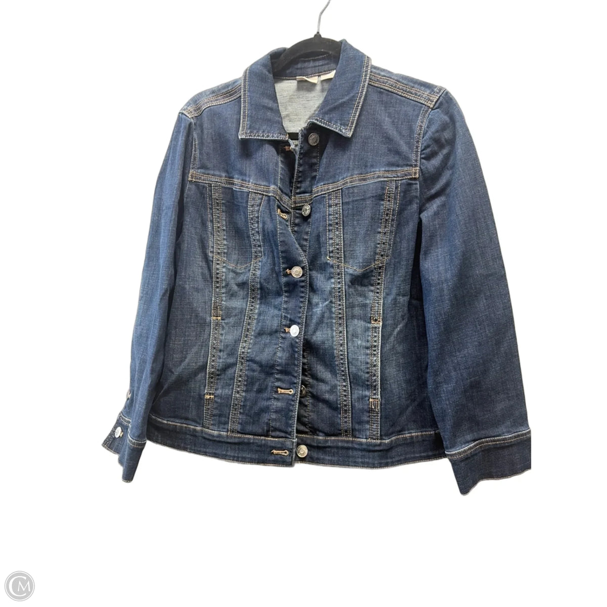 Jacket Other By Chicos In Striped Pattern, Size: 12