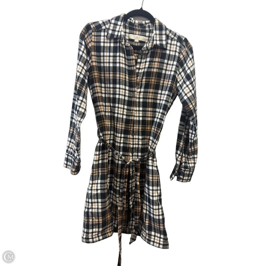 Dress Casual Midi By Loft In Plaid Pattern, Size: Xs