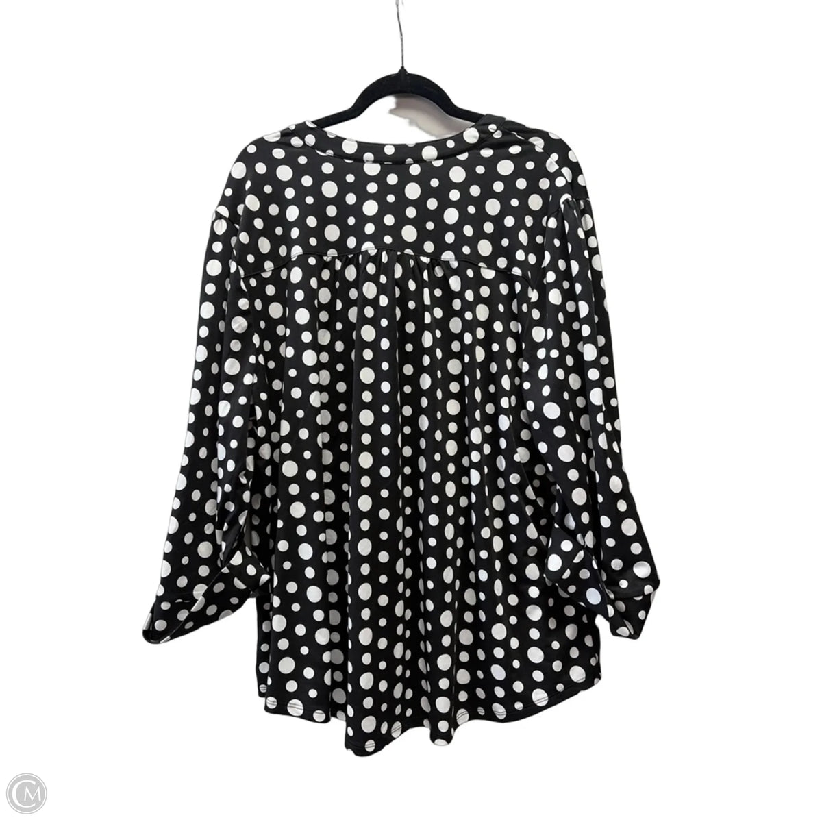 Blouse Long Sleeve By Cocomo In Polkadot Pattern, Size: 3x