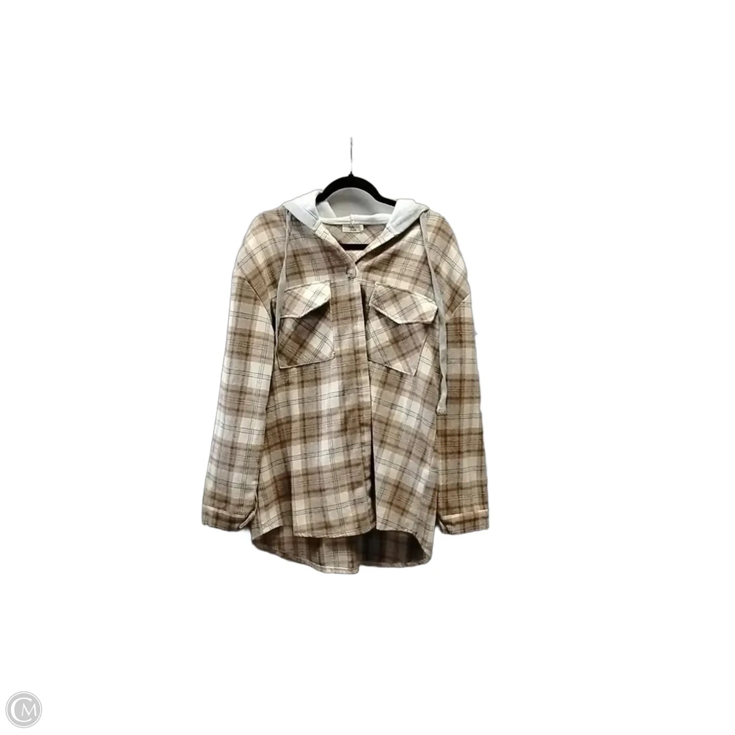 Jacket Shirt By Cme In Brown, Size: L