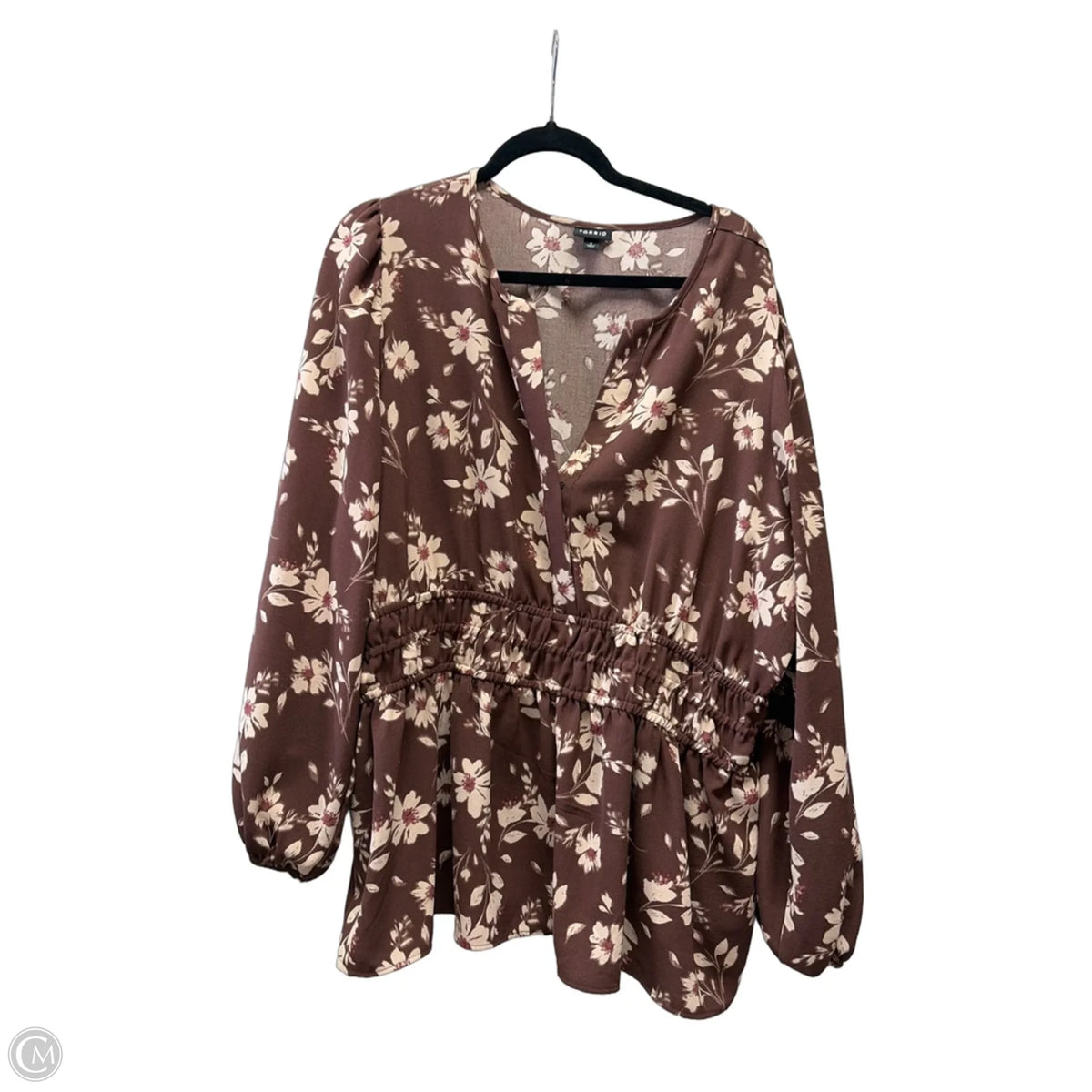 Blouse Long Sleeve By Torrid In Brown, Size: 2x