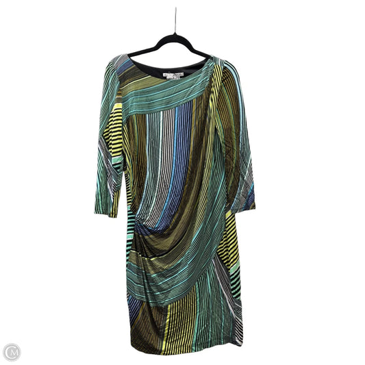 Dress Casual Midi By Maggy London In Blue & Green, Size: 10