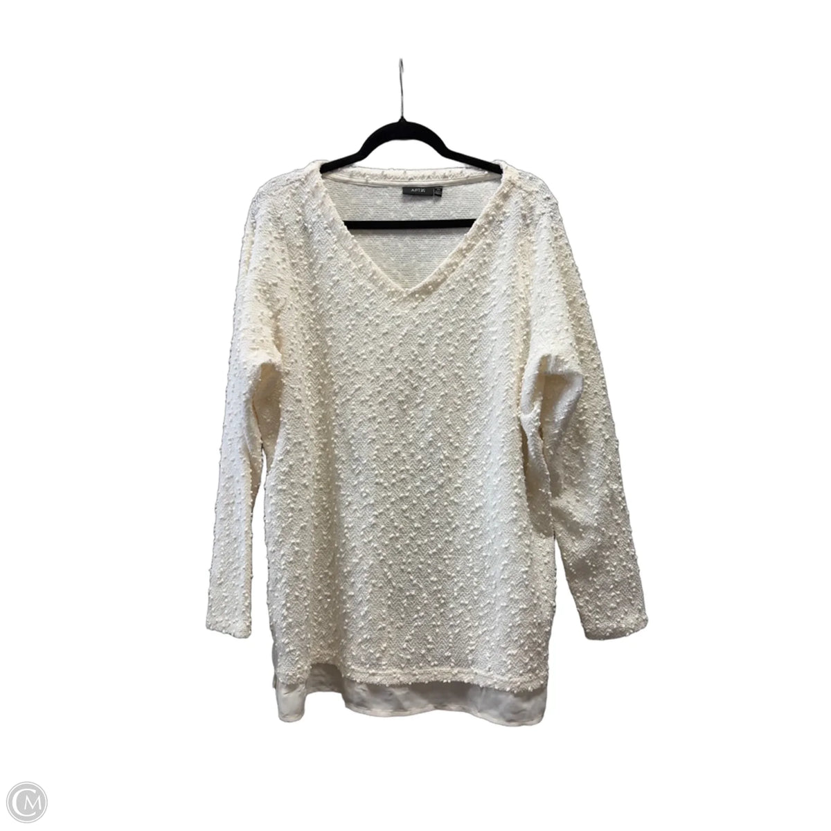 Sweater By Apt 9 In White, Size: 2x