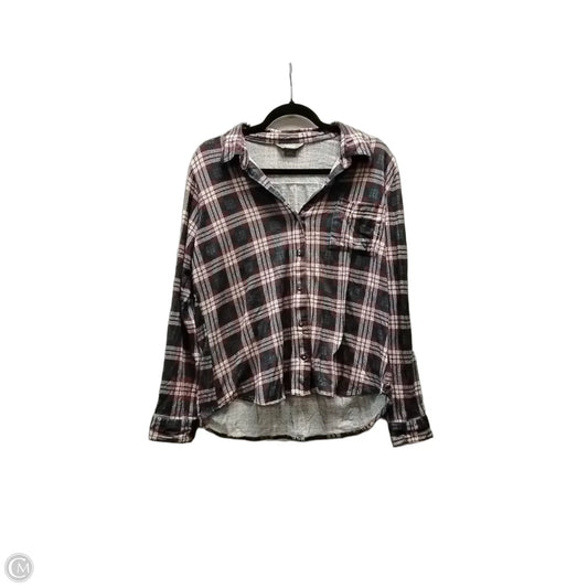 Top Long Sleeve By Natural Reflections In Plaid Pattern, Size: L