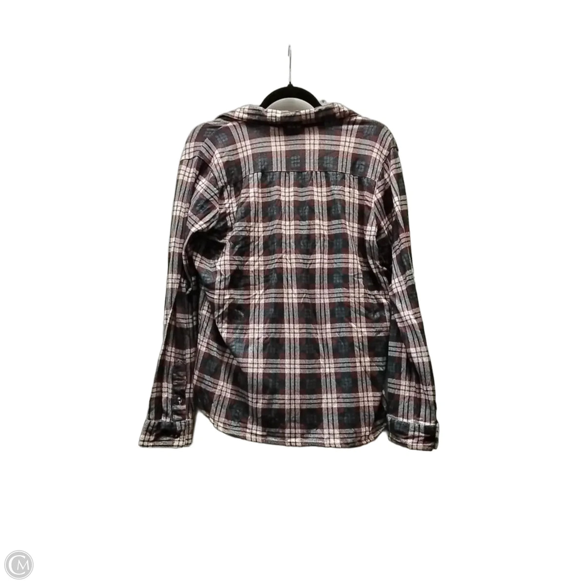 Top Long Sleeve By Natural Reflections In Plaid Pattern, Size: L