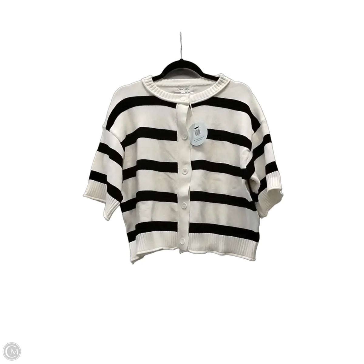 Sweater Short Sleeve By Cloud Ten In Striped Pattern, Size: L