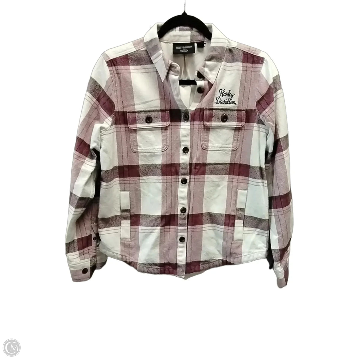 Jacket Shirt By Harley Davidson In Plaid Pattern, Size: M