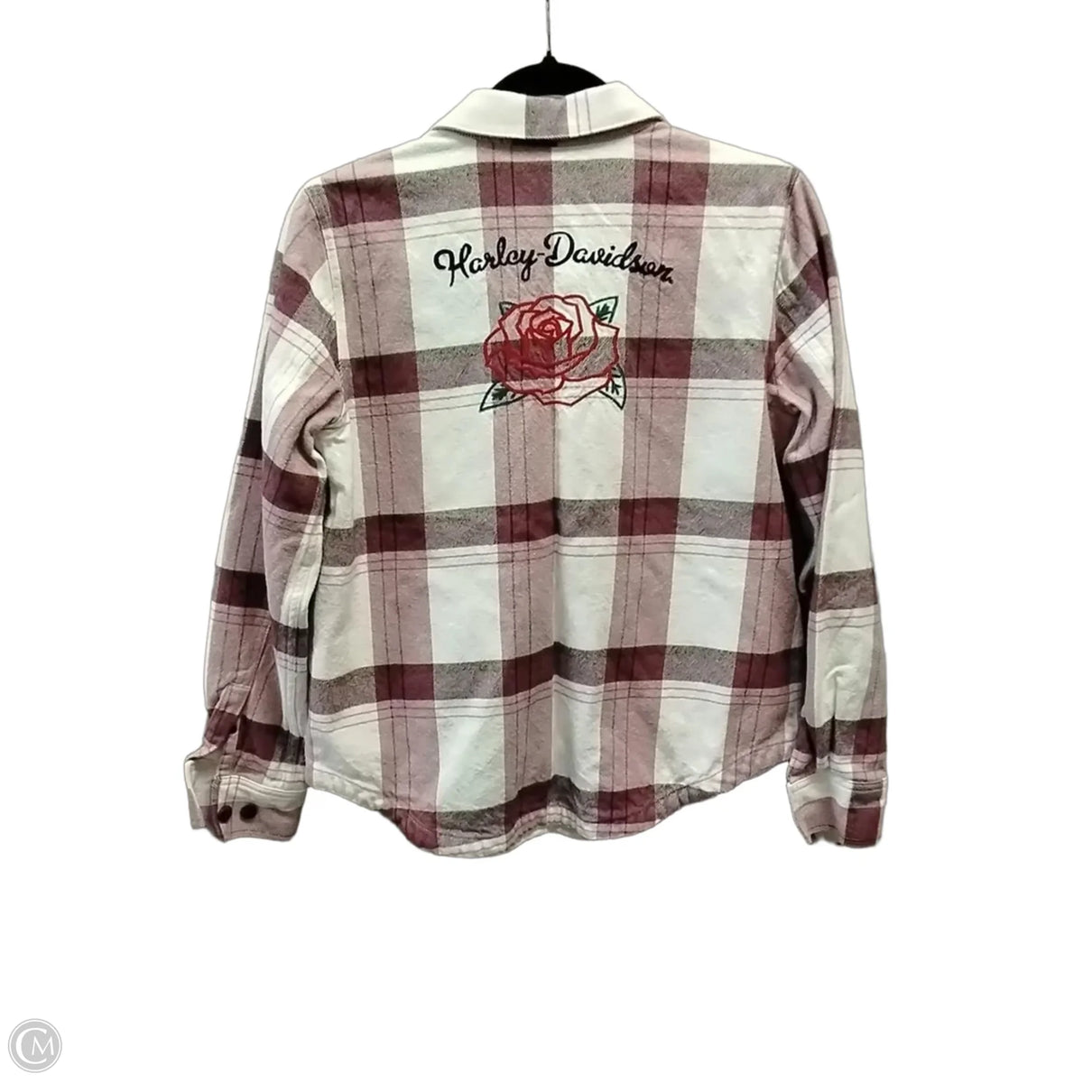 Jacket Shirt By Harley Davidson In Plaid Pattern, Size: M