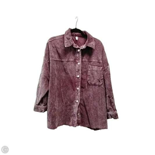 Jacket Shirt By Zenana In Purple, Size: Xl