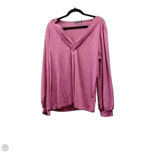 Top Long Sleeve By Cme In Pink, Size: L