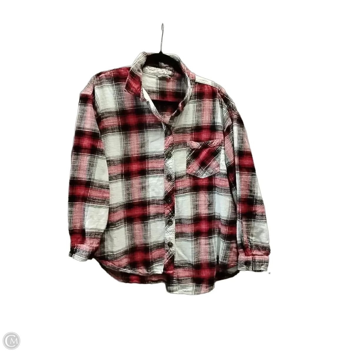 Top Long Sleeve By Maurices In Plaid Pattern, Size: Xl
