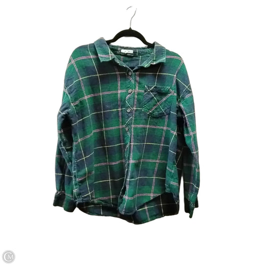 Top Long Sleeve By Maurices In Plaid Pattern, Size: Xl