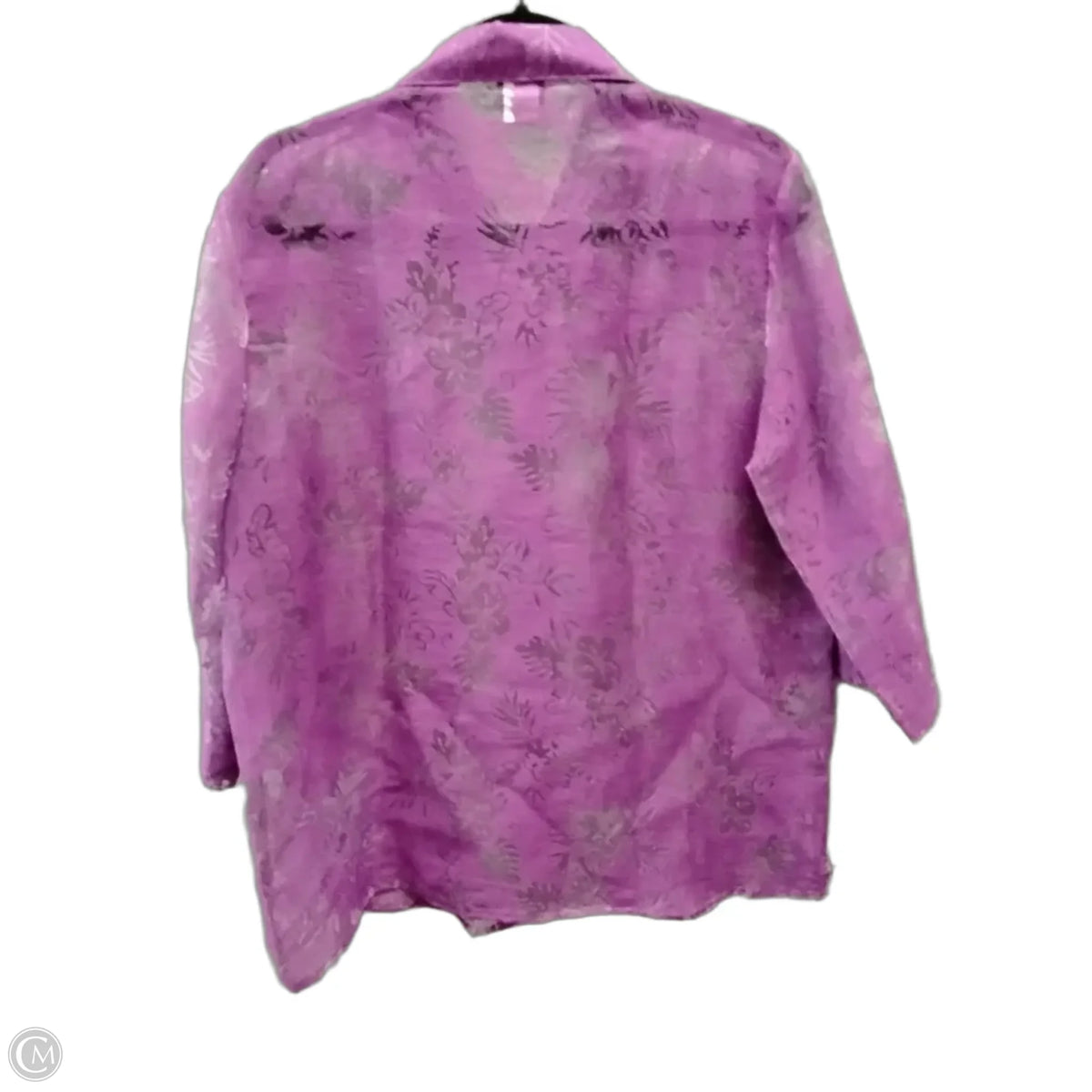 Blouse Long Sleeve By Cme In Purple, Size: L