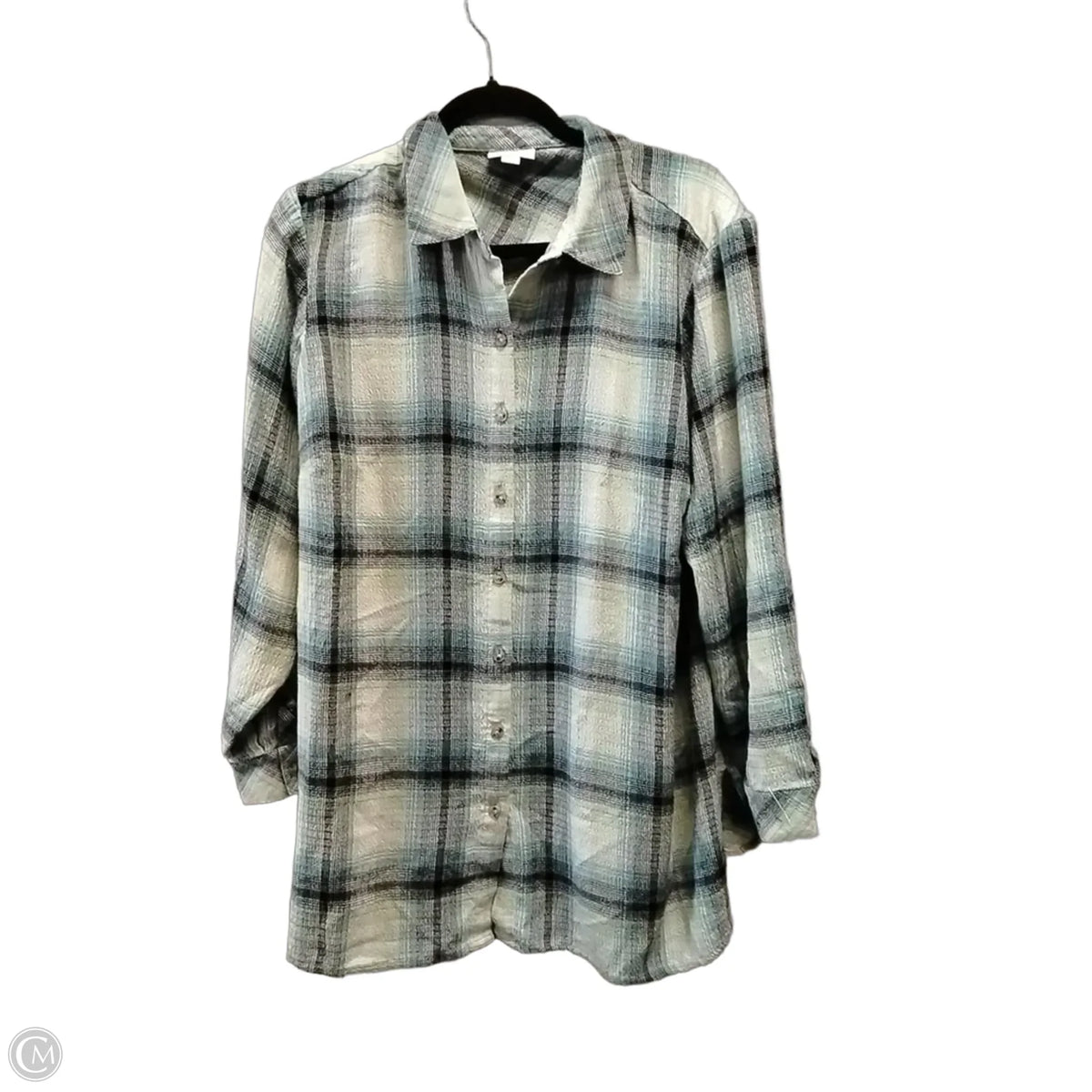 Top Long Sleeve By J. Jill In Plaid Pattern, Size: 1x