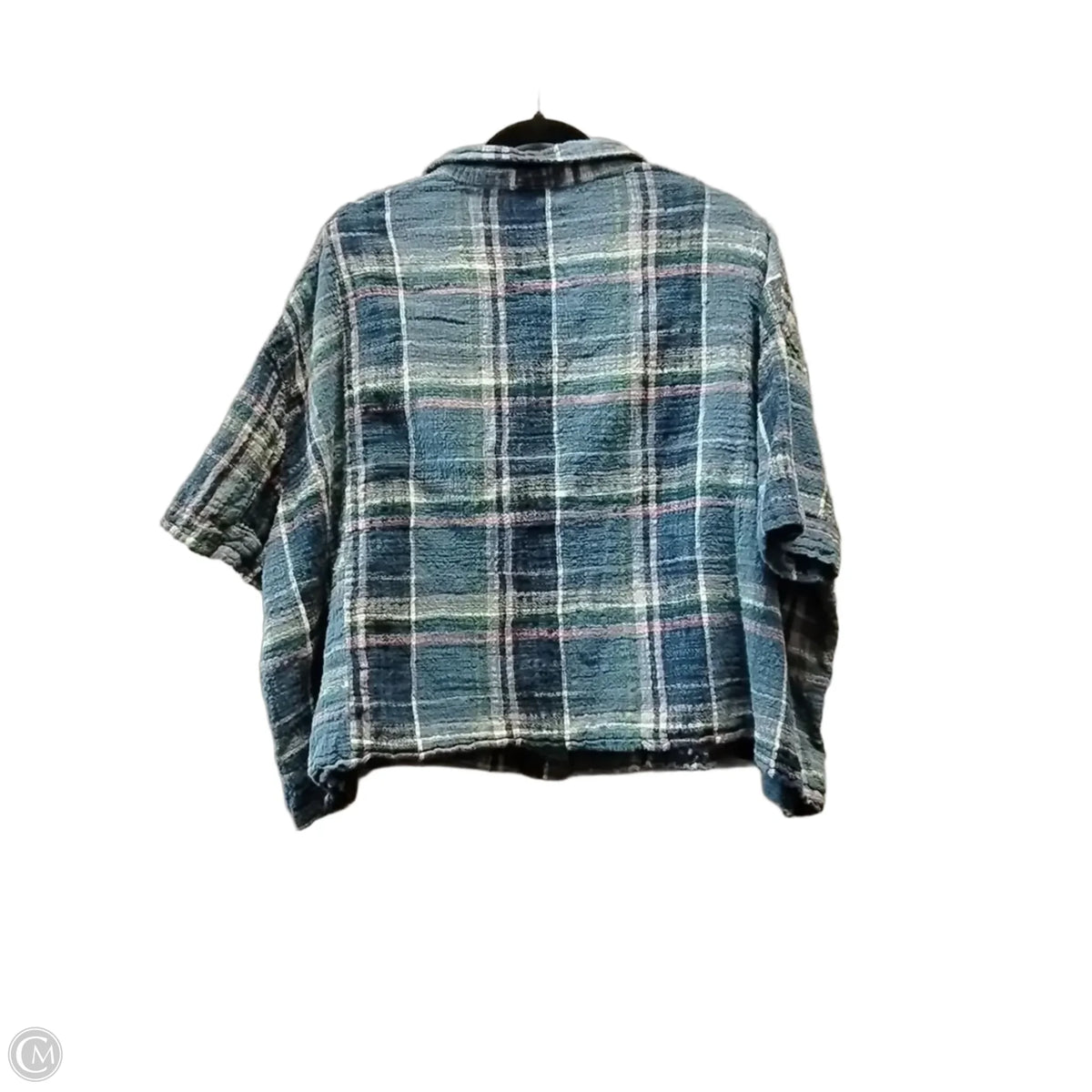 Top Short Sleeve By Vici In Plaid Pattern, Size: S