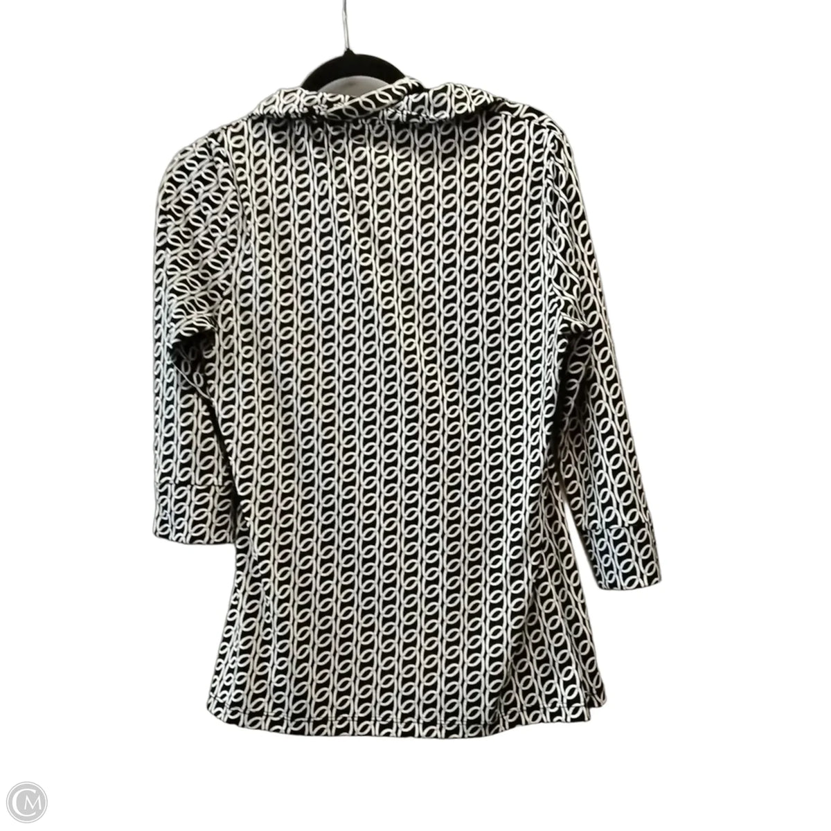 Top Long Sleeve By Worthington In Black & Grey, Size: M