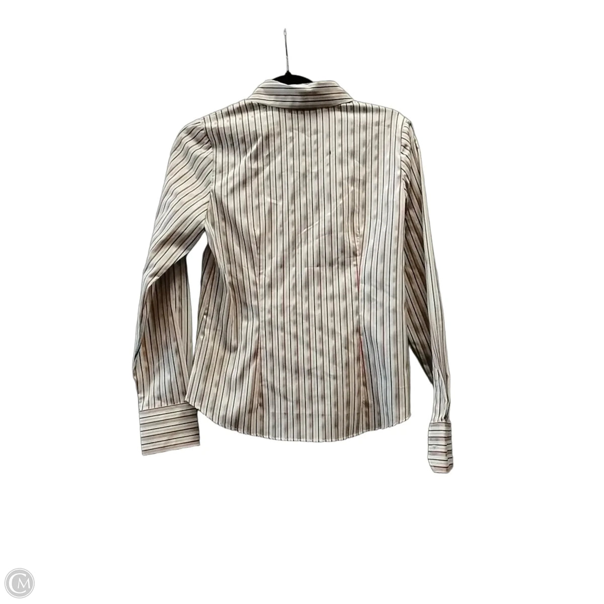 Blouse Long Sleeve By George In Striped Pattern, Size: Xs