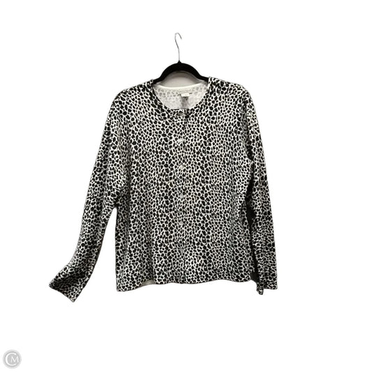 Sweater Cardigan By Yarnworks In Animal Print, Size: Xl