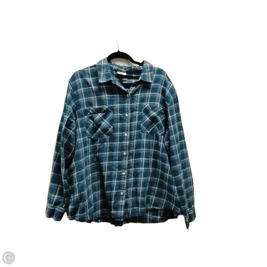 Top Long Sleeve By Ana In Plaid Pattern, Size: Xxl