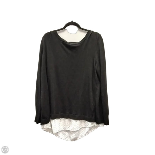 Top Long Sleeve By Faded Glory In Black & White, Size: Xl
