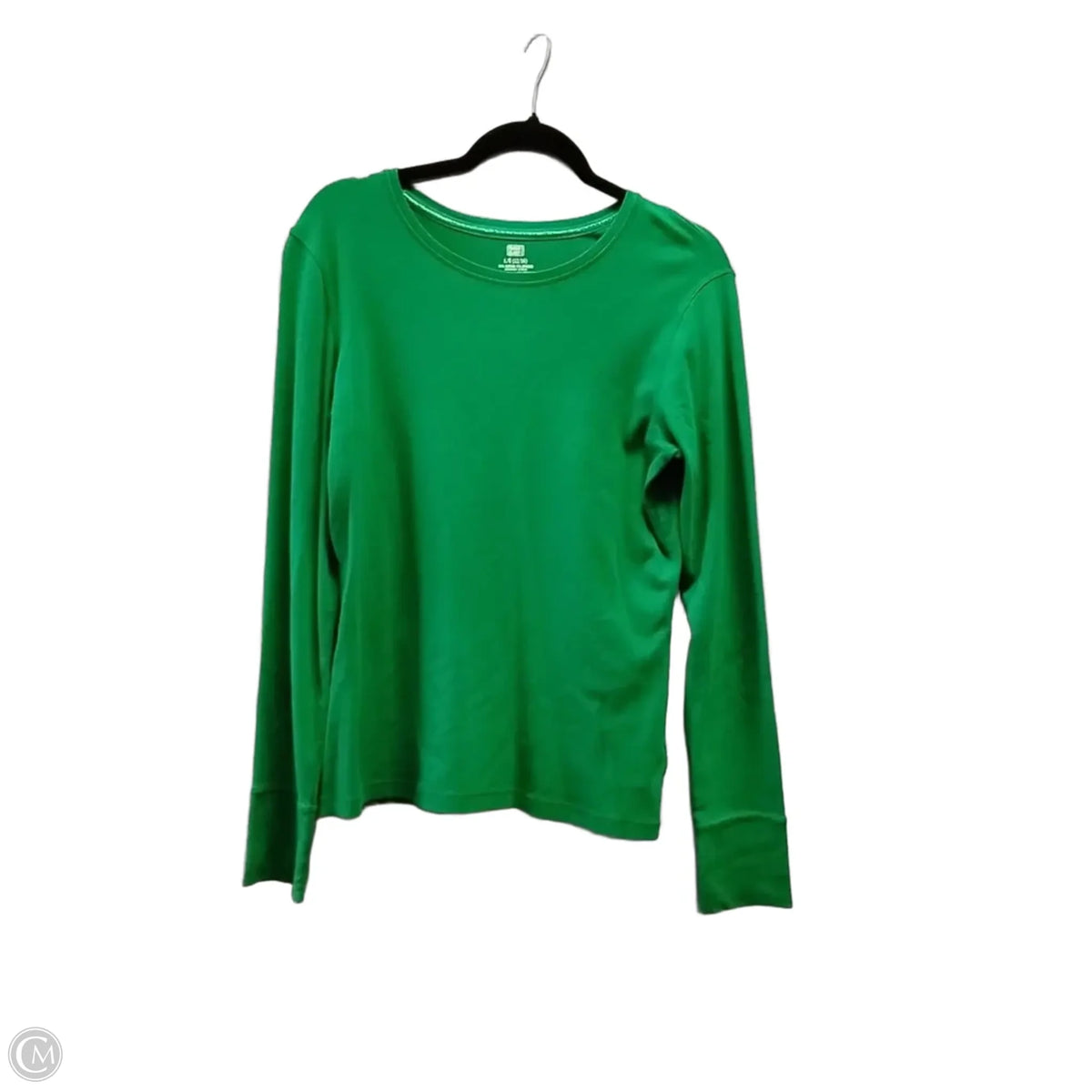 Top Long Sleeve Basic By Faded Glory In Green, Size: L