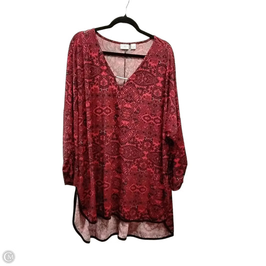 Top Long Sleeve By Cato In Nautical Print, Size: 4x