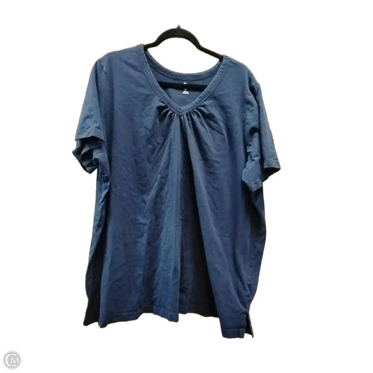Top Short Sleeve By Woman Within In Blue, Size: 3x