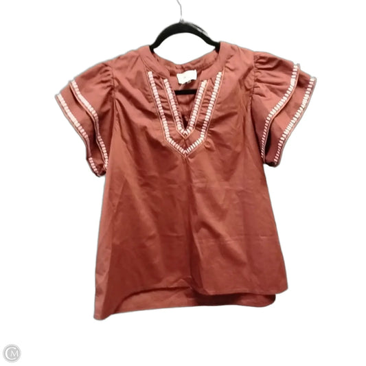 Top Short Sleeve By Entro In Orange, Size: M