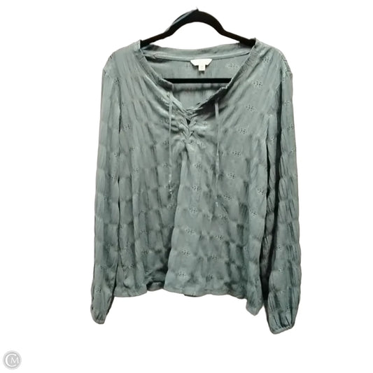 Top Long Sleeve By Frye And Co In Green, Size: Xxl