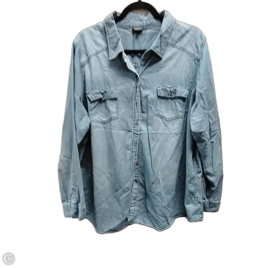 Top Long Sleeve By Torrid In Blue Denim, Size: 3x