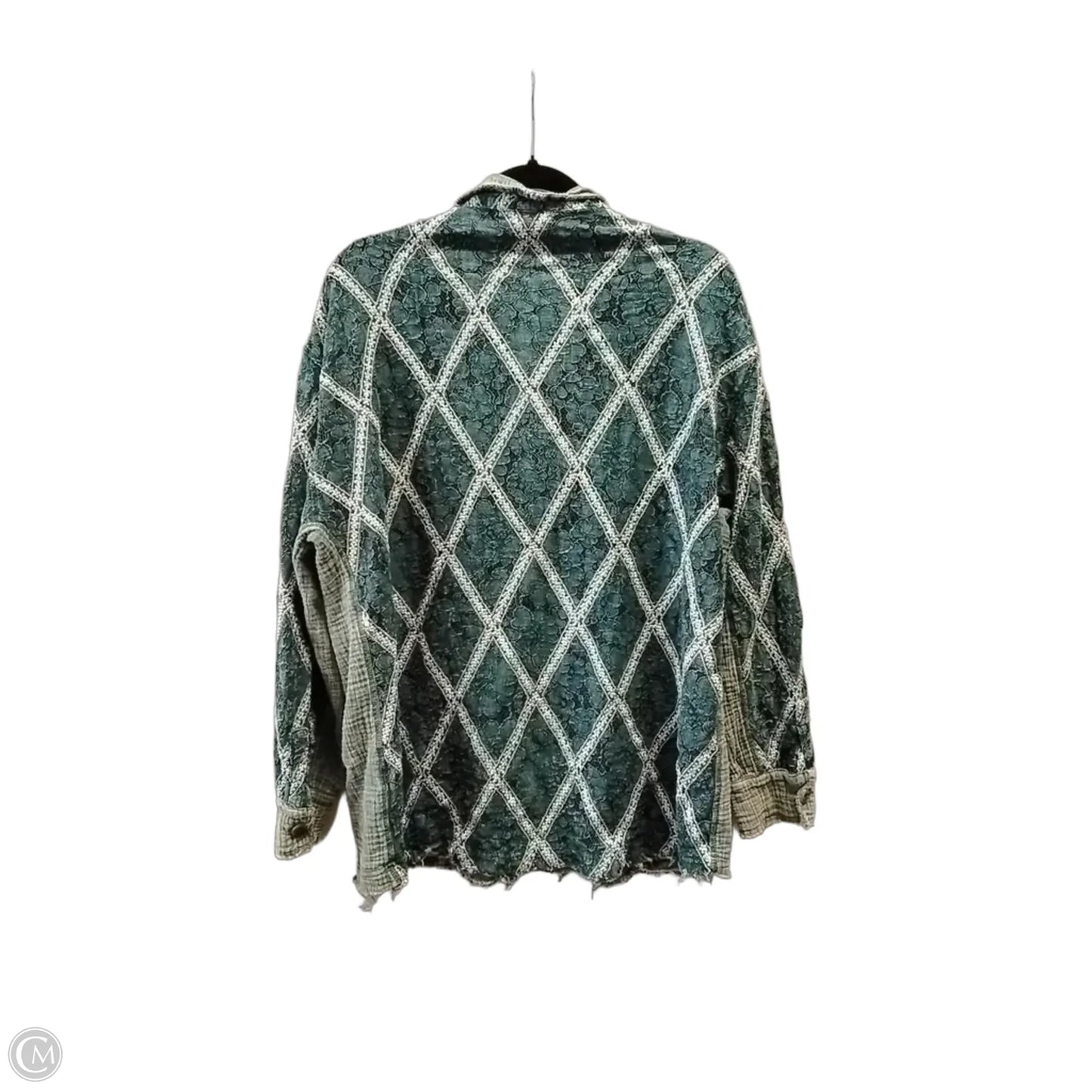 Jacket Shirt By Gimmicks In Green, Size: L